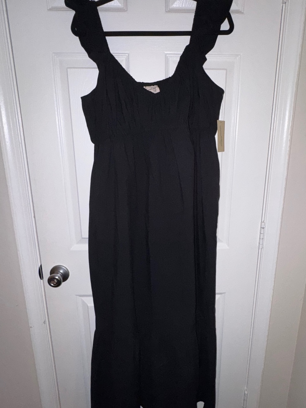 Universal Thread Black Ruffled-Strap Maxi Dress